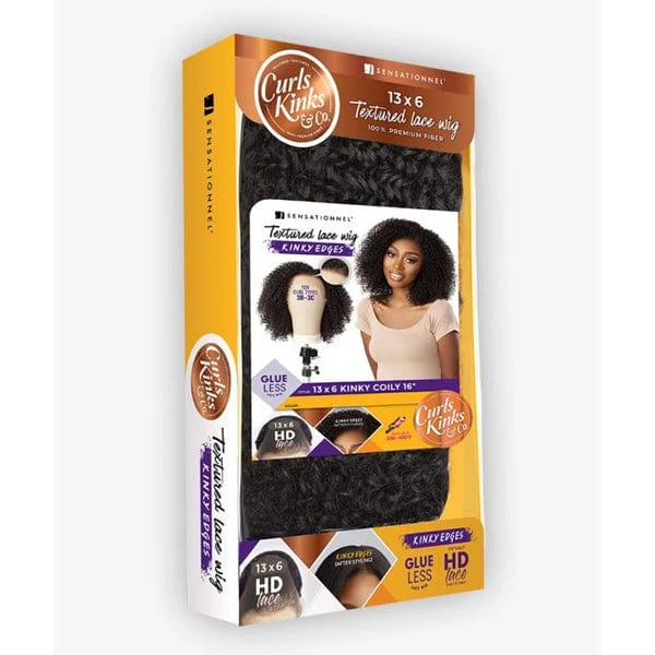 Sensationnel Kinky Edges Kinks & Co 13x6 HD Lace Front Wig - 13x6 KINKY COILY 16�� - Mose Wig