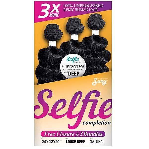 Zury Selfie Completion Kit 100% Remy Human Hair Weave - LOOSE DEEP - Mose Wig