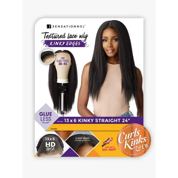 Sensationnel Kinky Edges Kinks & Co 13x6 HD Lace Front Wig - 13x6 KINKY STRAIGHT 24