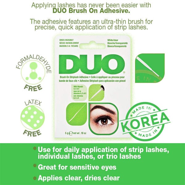 DUO Brush-On Lash Adhesive with Vitamins A,C&E-White/Clear-0.18oz-(C) - Mose Wig
