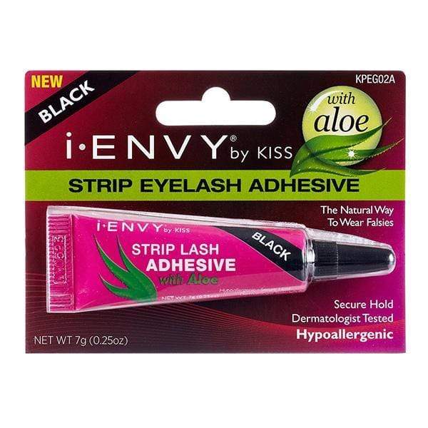 i-Envy by Kiss Strip Lash Glue - Aloe Infused Strip Lash Glue Black Clear - (C) - Mose Wig