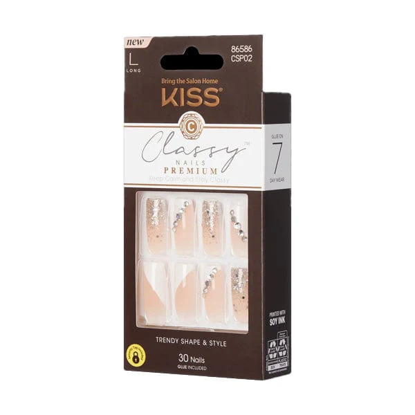 KISS Premium Classy Nails - Gorgeous-CSP02-L - (C) - Mose Wig