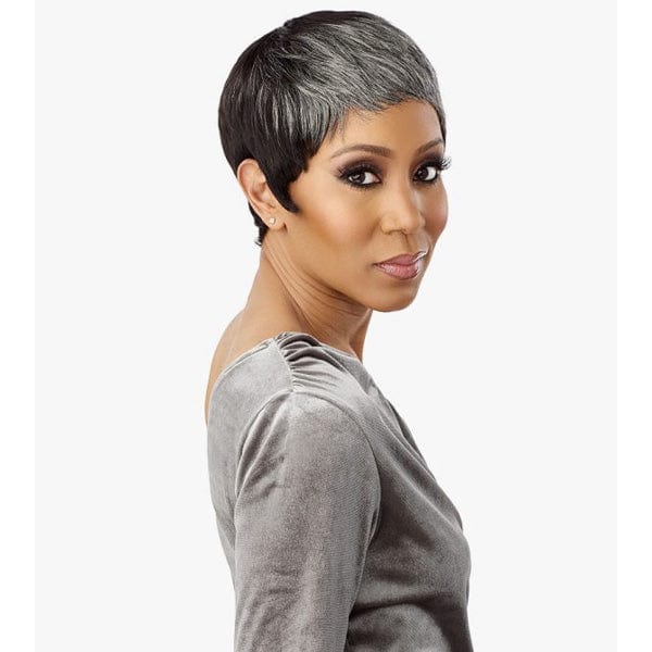 Sensationnel Empire Salt & Pepper 100% Human Hair Celebrity Series Wig - EVIE - Mose Wig