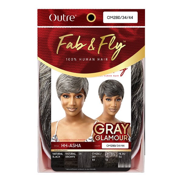 Outre 100% Human Hair Fab & Fly Gray Glamour Full Cap Wig - ASHA - Mose Wig