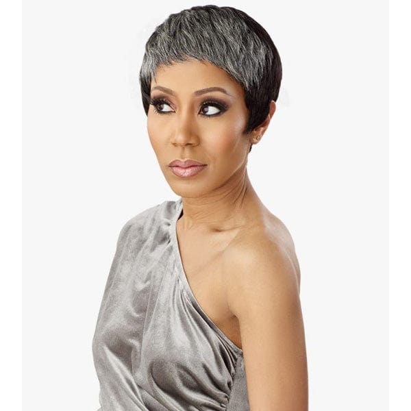 Sensationnel Empire Salt & Pepper 100% Human Hair Celebrity Series Wig - EVIE - Mose Wig