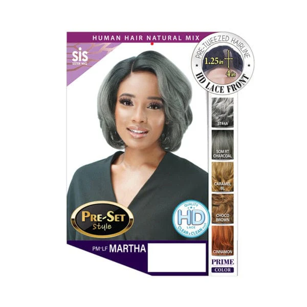 Zury Sis Human Hair Blend Natural Mix Hand-Tied Lace Front Wig - PM LF MARTHA - Mose Wig