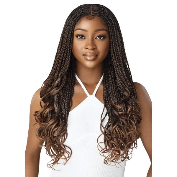 Outre 4x4 HD Pre-Braided Lace Front Wig - MIDDLE PART FRENCH CURL BOX BRAIDS 26