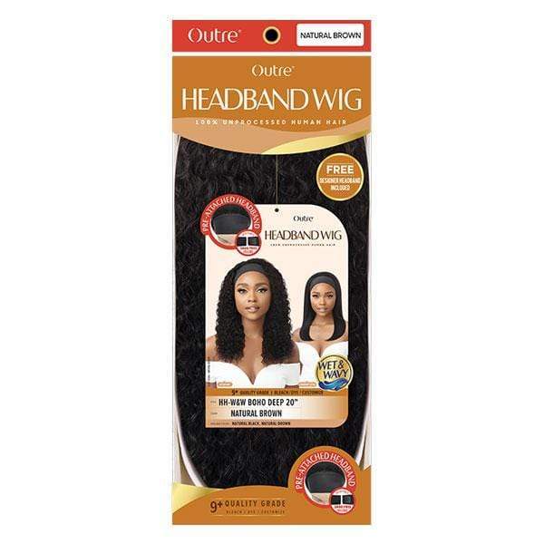 Outre 100% Human Hair WET & WAVY Headband Wig - BOHO DEEP 20
