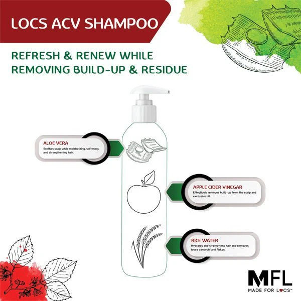 MFL - Locs Vegan Apple Cider Vinegar Shampoo -8oz - (C) - Mose Wig