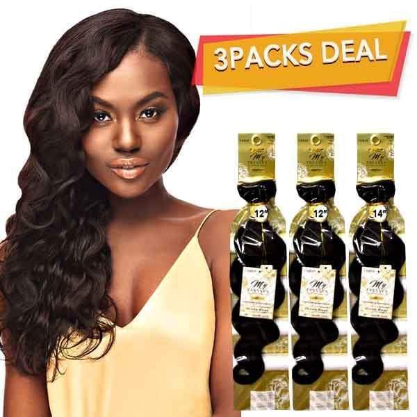 Outre MyTresses Gold Label 100% Human Hair Weave 3 bundles - NATURAL BODY 10