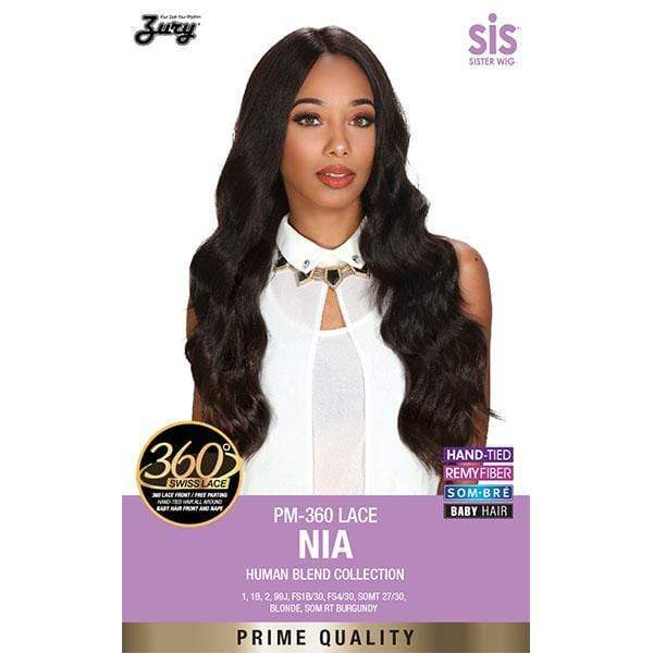 Zury Sis Prime Human Hair Natural Blend 360 Lace Front Wig - PM 360 LACE NIA - Clearance - Mose Wig