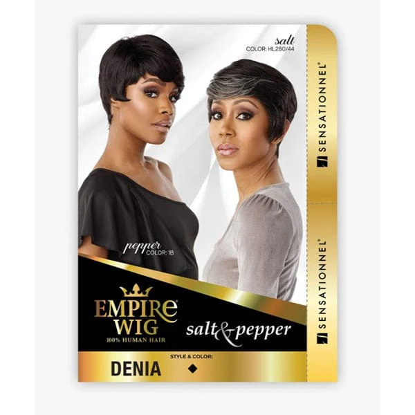 Sensationnel Empire Salt & Pepper 100% Human Hair Celebrity Series Wig - DENIA - Mose Wig