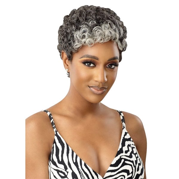 Outre 100% Human Hair Fab & Fly Gray Glamour Full Cap Wig - HH DINA - Mose Wig