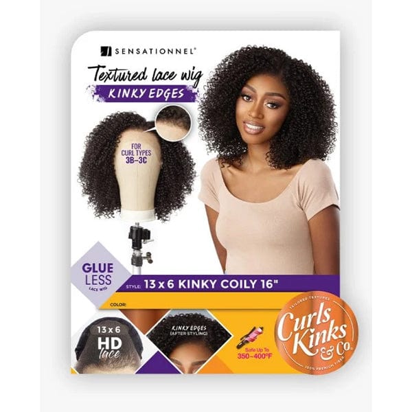 Sensationnel Kinky Edges Kinks & Co 13x6 HD Lace Front Wig - 13x6 KINKY COILY 16�� - Mose Wig