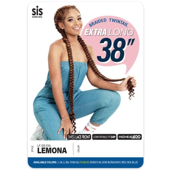 Zury Sis Braided Twintail Synthetic Lace Front Wig - LF DD EXL LEMONA - Mose Wig