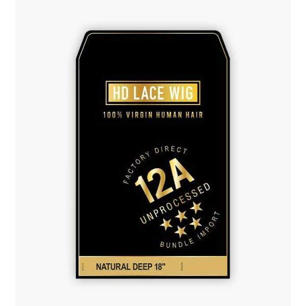 Sensationnel 100% Virgin Human Hair 12A 13X4 Frontal HD Lace Wig - NATURAL DEEP 18