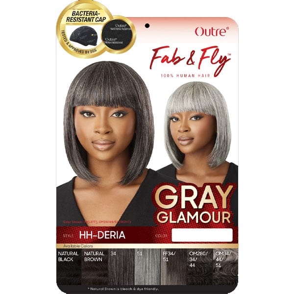 Outre 100% Human Hair Fab & Fly Gray Glamour Full Cap Wig - HH DERIA - Mose Wig