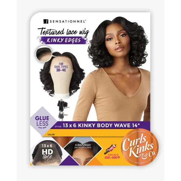 Sensationnel Kinky Edges Kinks & Co 13x6 HD Lace Front Wig - 13x6 KINKY BODY WAVE 14
