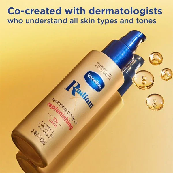 Vaseline Radiant X Replenishing And Hydrating Body Oil - 3.7oz - (C) - Mose Wig
