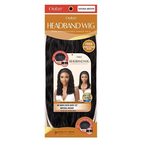 Outre 100% Human Hair WET & WAVY Headband Wig - LOOSE BODY 20
