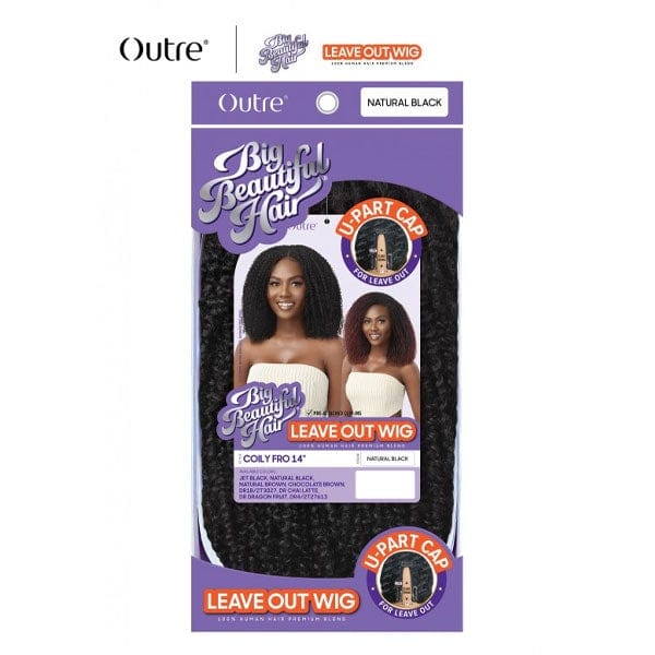 Outre Big Beautiful HH Blend Leave Out U Part Wig - COILY FRO 14