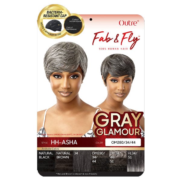 Outre 100% Human Hair Fab & Fly Gray Glamour Full Cap Wig - ASHA - Mose Wig