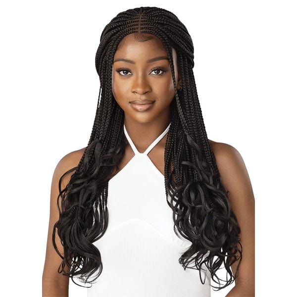 Outre 4x4 HD Pre-Braided Lace Front Wig - MIDDLE PART FRENCH CURL BOX BRAIDS 26