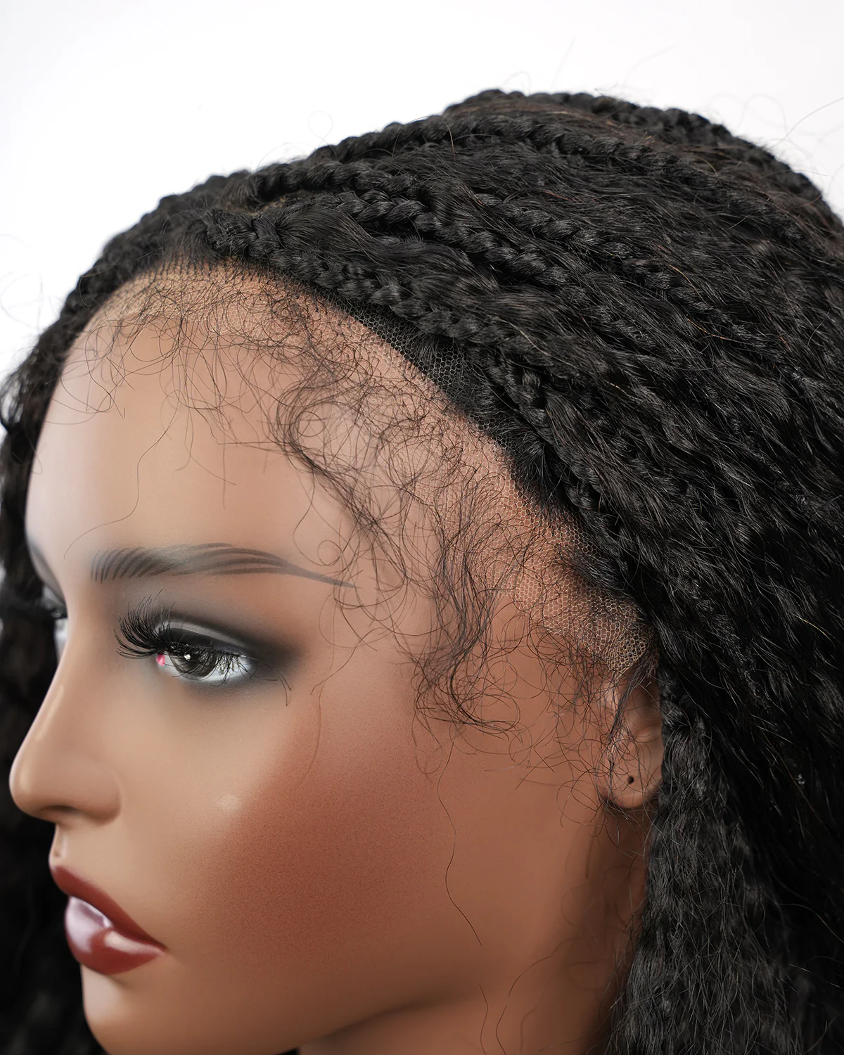 Pre Braided HD Full Lace Virgin Human Hair Ultra Full Kinky Straight 121 Strands 26