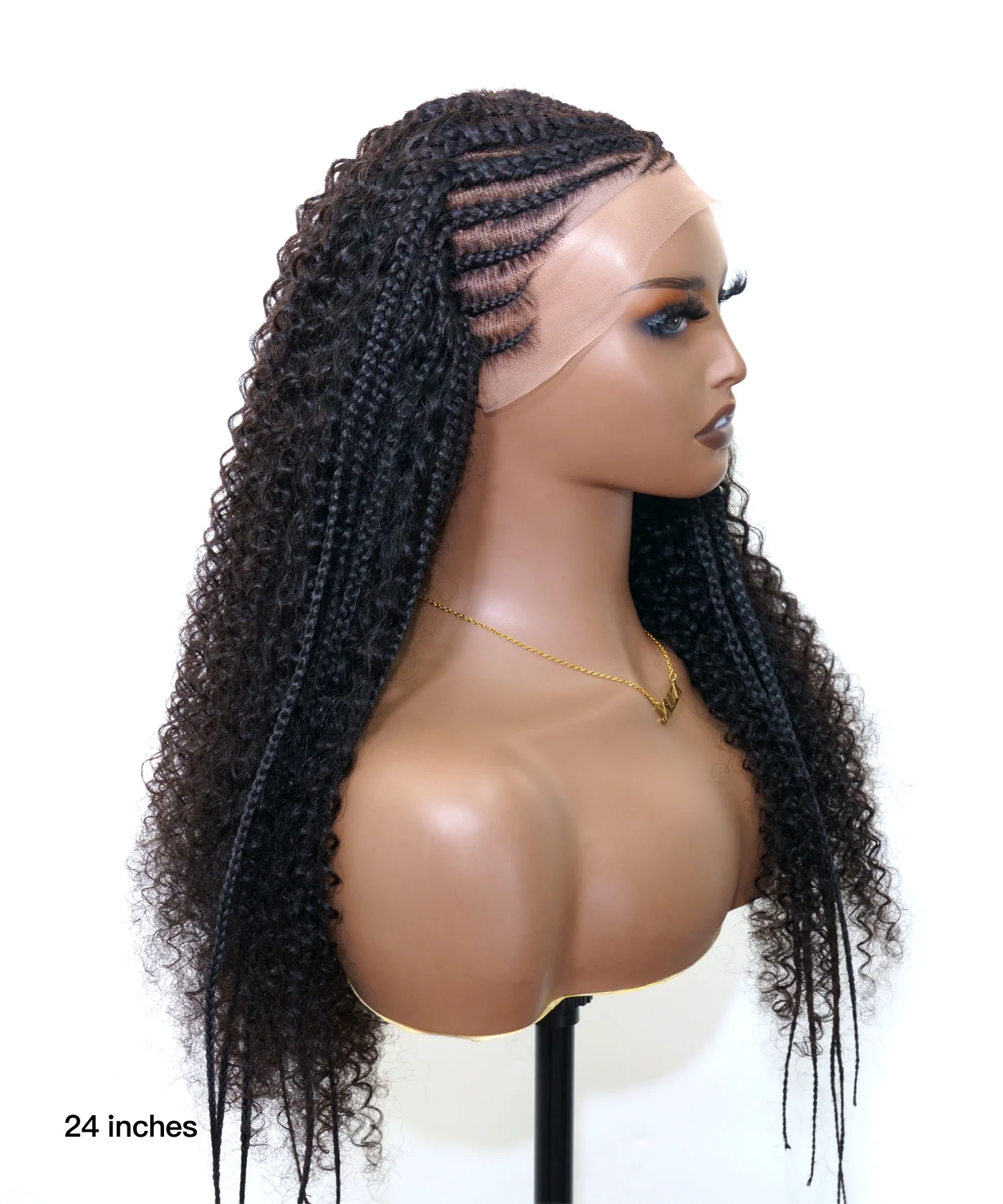 Extra Full Pre bleached Human Hair Lace Braided Cornrow Style Braided Wig  (Scheduled to ship in 1-2 weeks) - Mose Wig