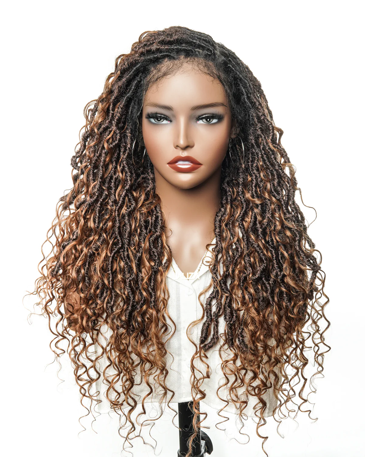 Salon-level Knotless Boho Locs HD Full Lace Human Hair Boho Curls 80 Strands Braided Wig(Pre sale! Scheduled to ship in 2 weeks) - Mose Wig