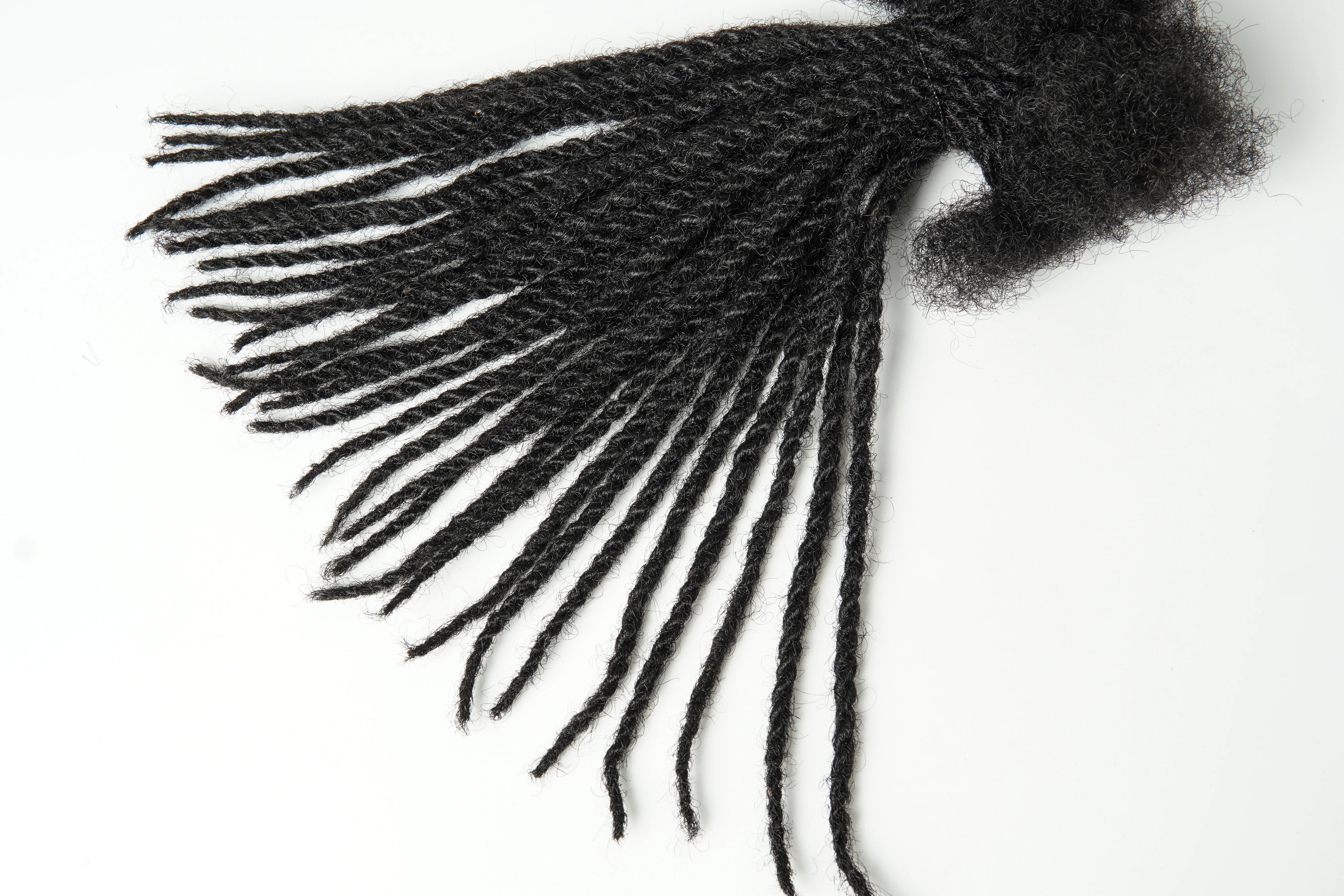 100% Human Hair Locs Extensions Handmade XSmall Width (0.4cm)  30 LOCS/Bundle - Mose Wig