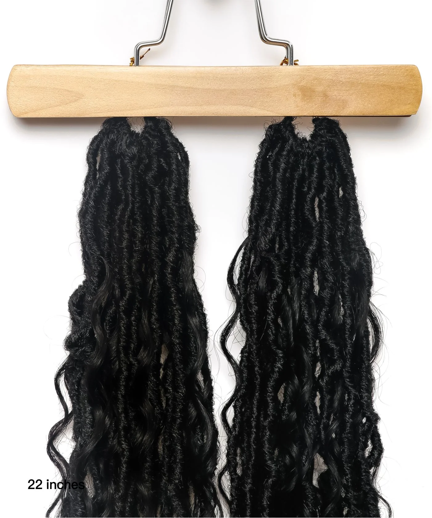 Tangleless Crochet Boho Locs Braids With Human Hair Curls 22“（2 styled curls） - Mose Wig