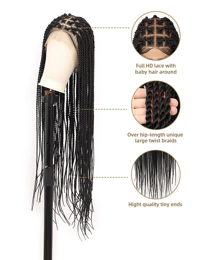 Large Twist Braided Wig 36