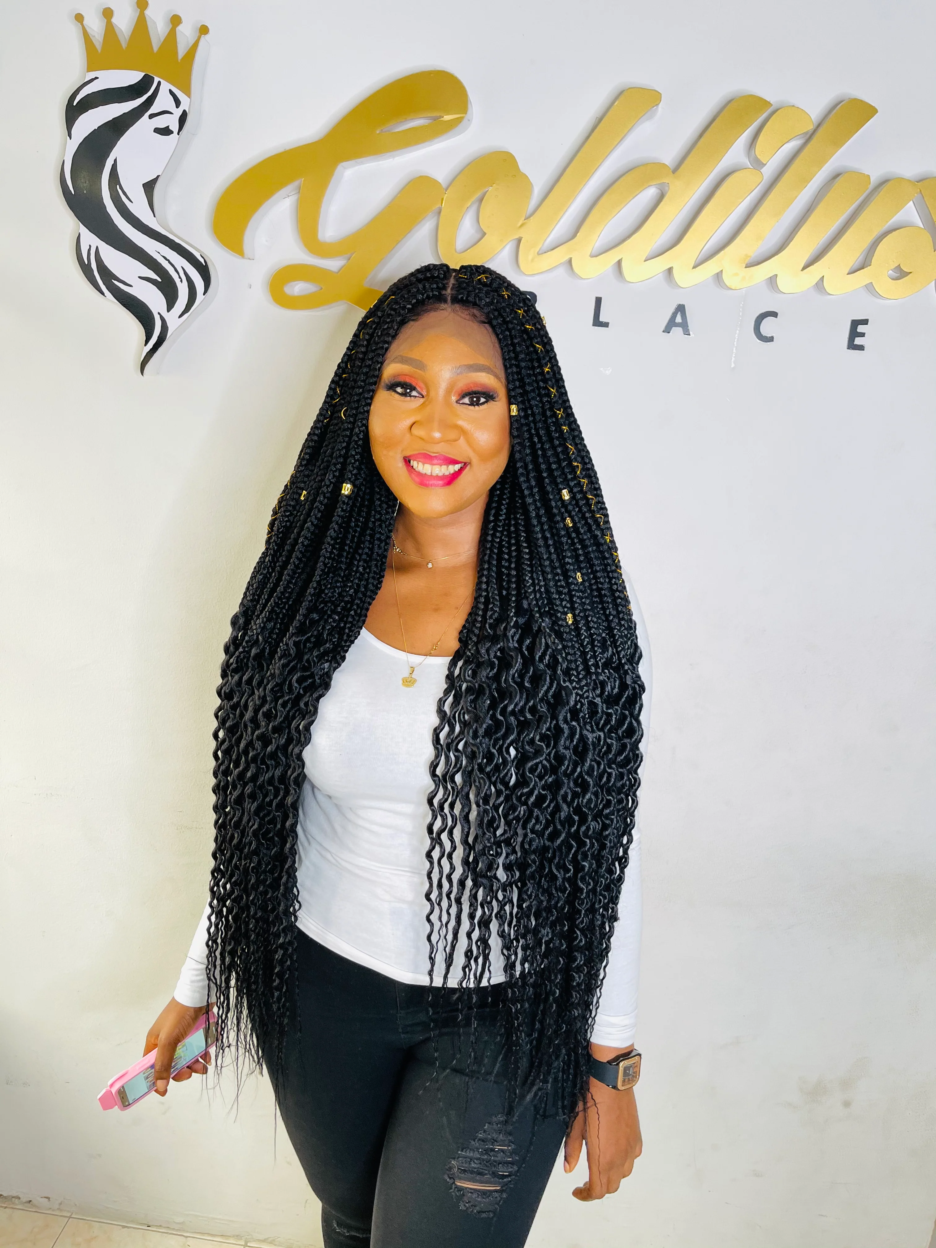 Telephone Curl Unit - Knotless Braid Wig - Mose Wig