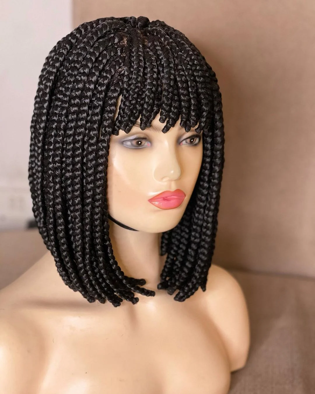 Bang Bob wig - Short Box Braid Wig - Mose Wig