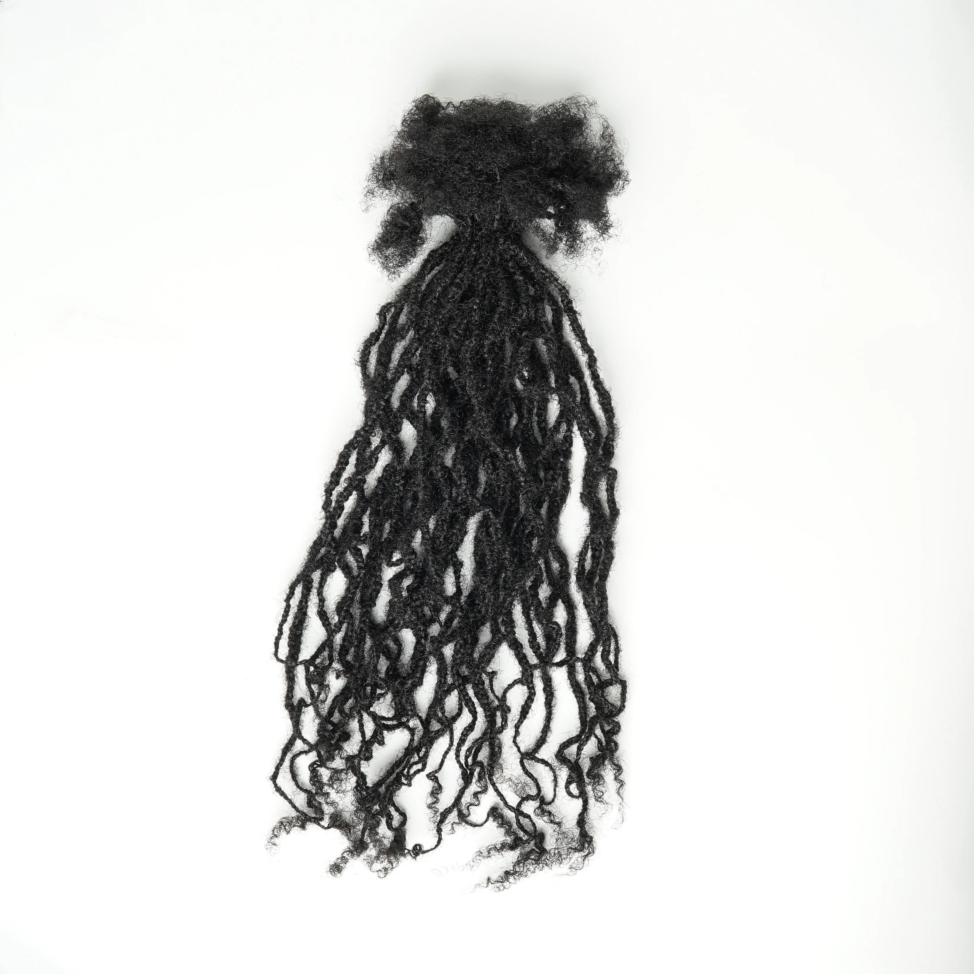 100% Human Hair Locs Extensions Handmade XSmall Width (0.4cm)  30 LOCS/Bundle - Mose Wig