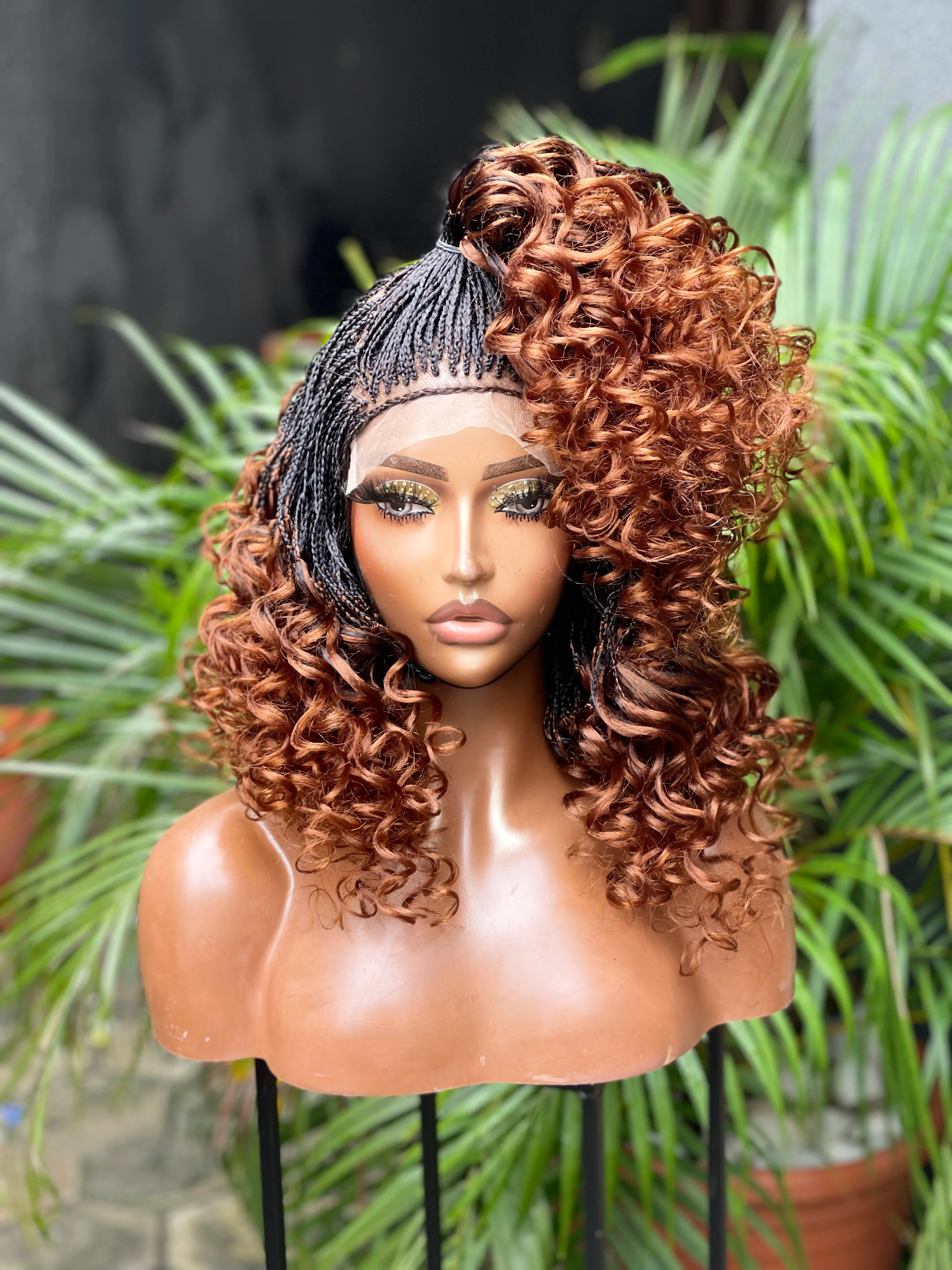 Micro braids unit - Braided Wig with curls - Mose Wig