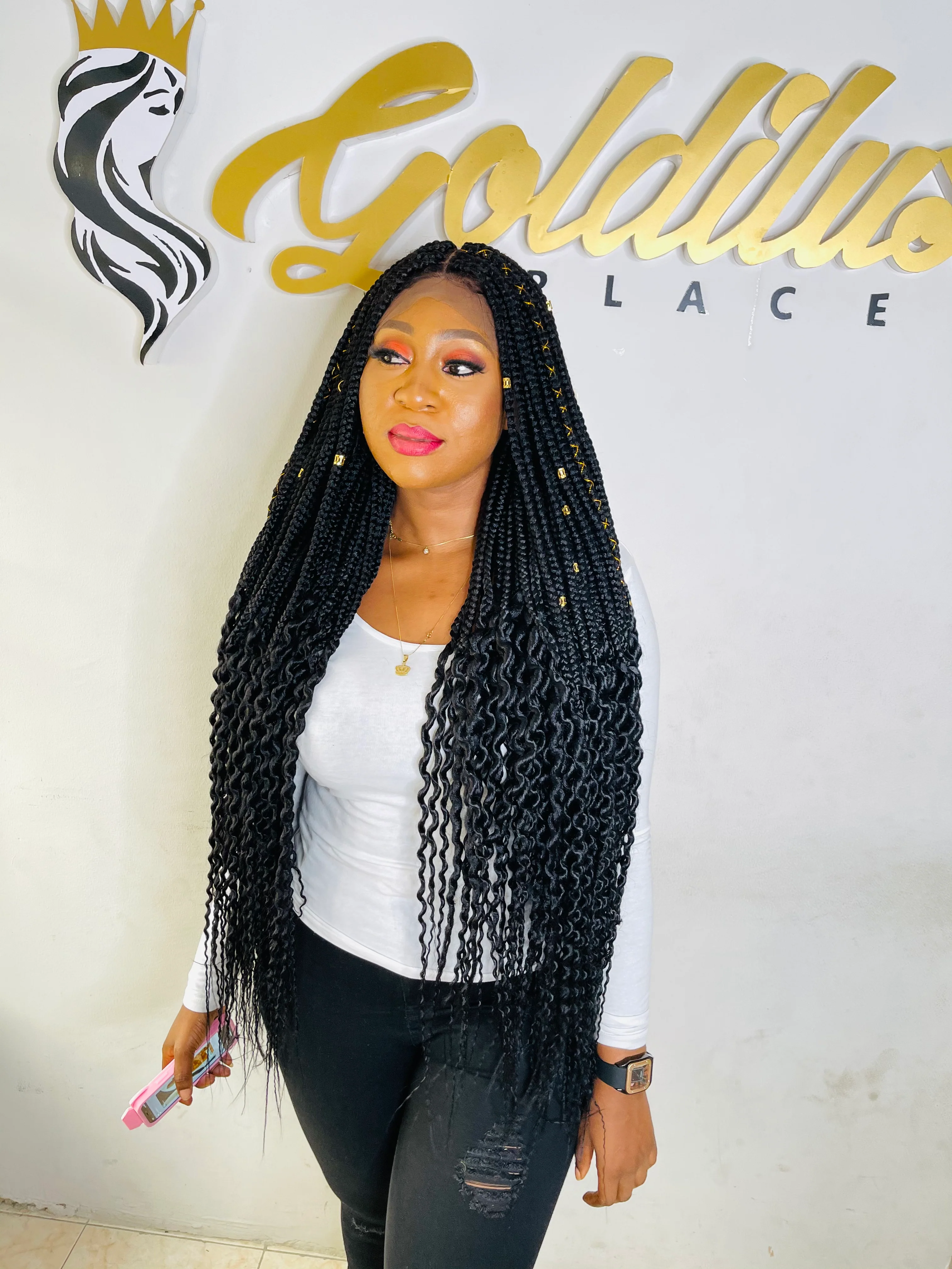 Telephone Curl Unit - Knotless Braid Wig - Mose Wig