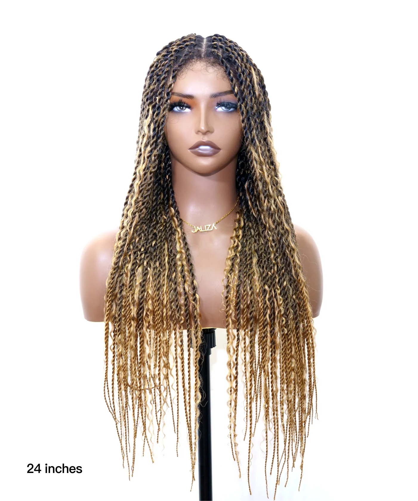 Honey Blond HD Lace Tangleless Boho Twist Braided Wig 79 Strands - Mose Wig