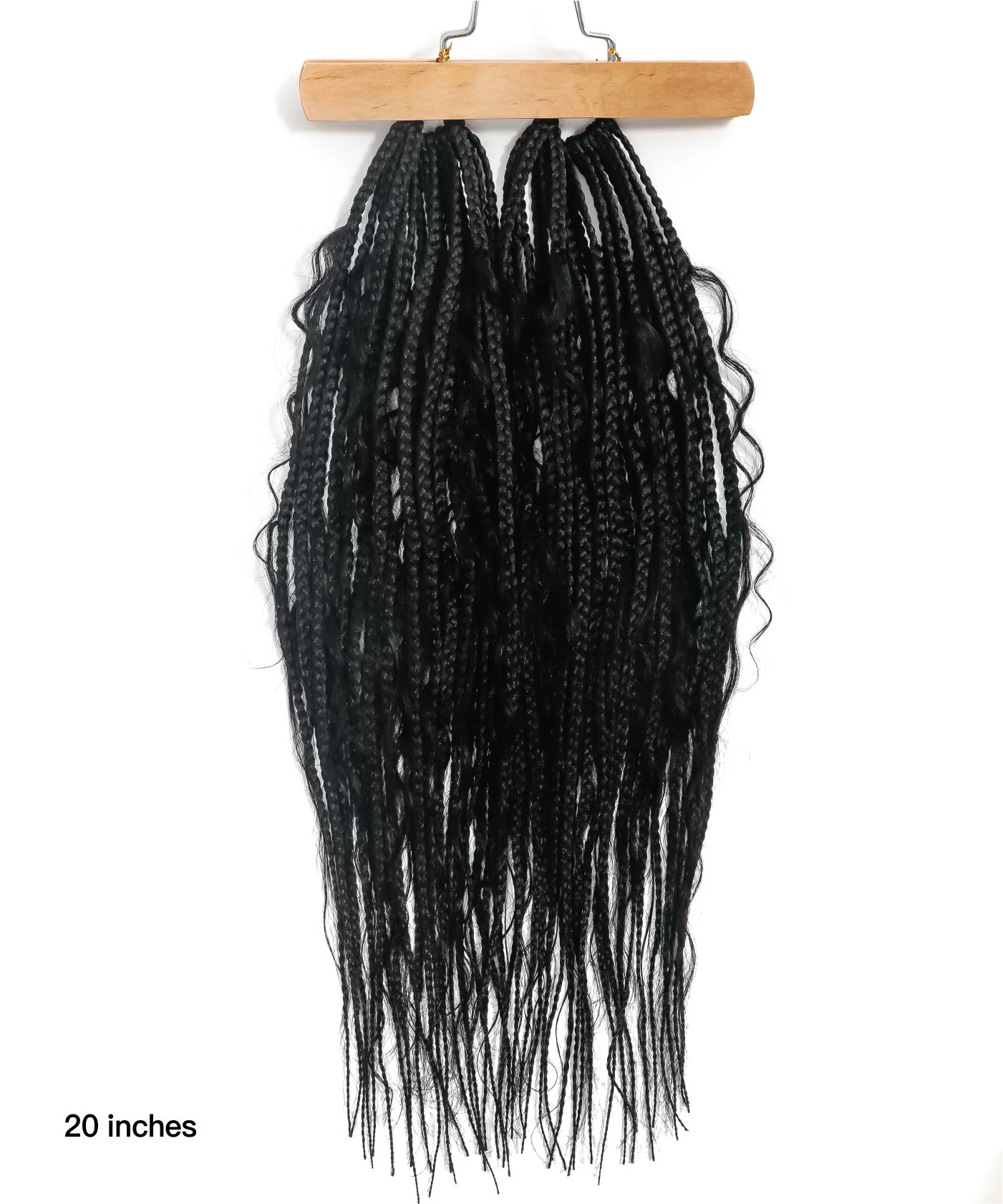 Tangleless Crochet Boho Box Braids With Human Hair Curls 20“（2 styled curls with tight ends） - Mose Wig