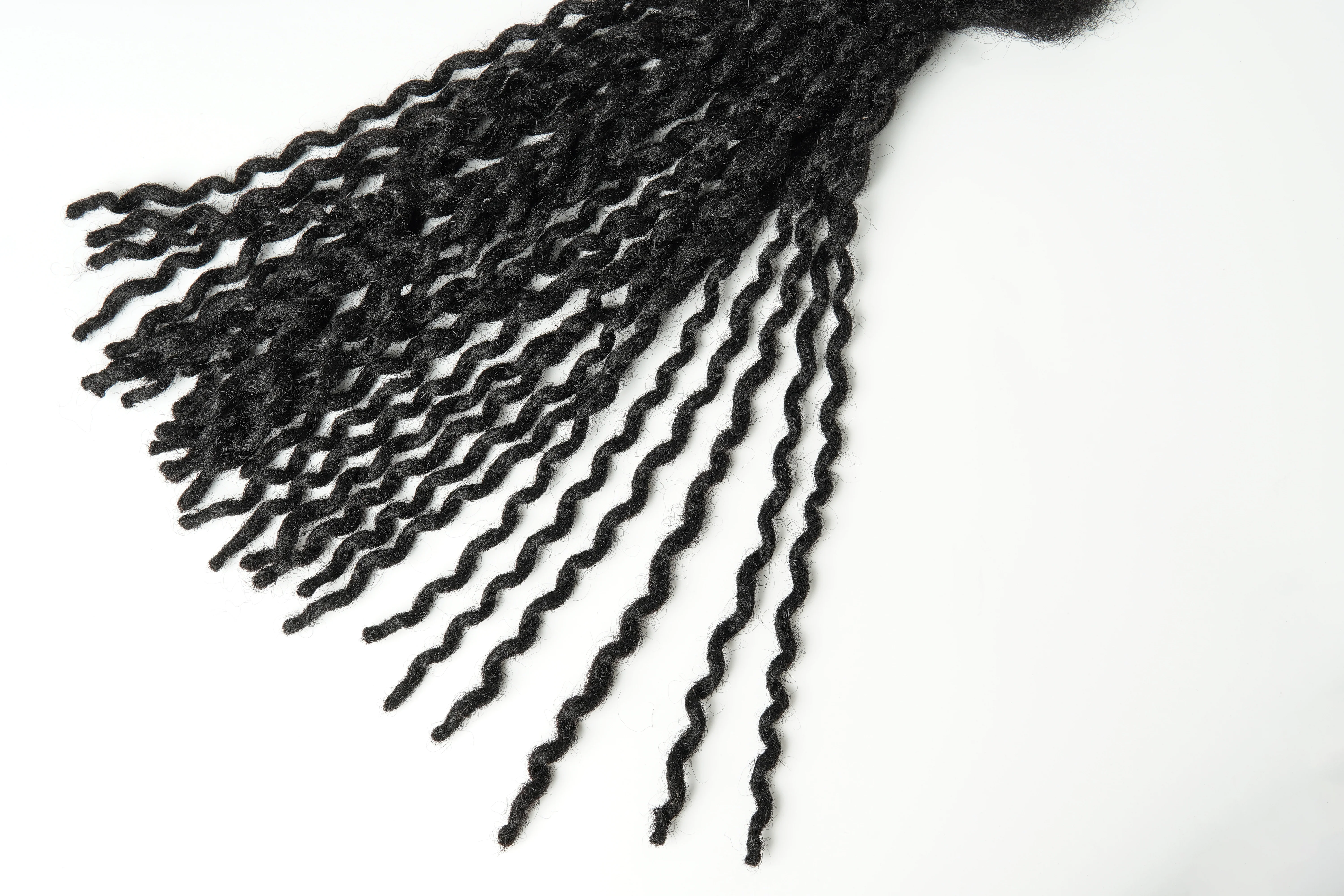 100% Human Hair Locs Extensions Handmade XSmall Width (0.4cm)  30 LOCS/Bundle - Mose Wig