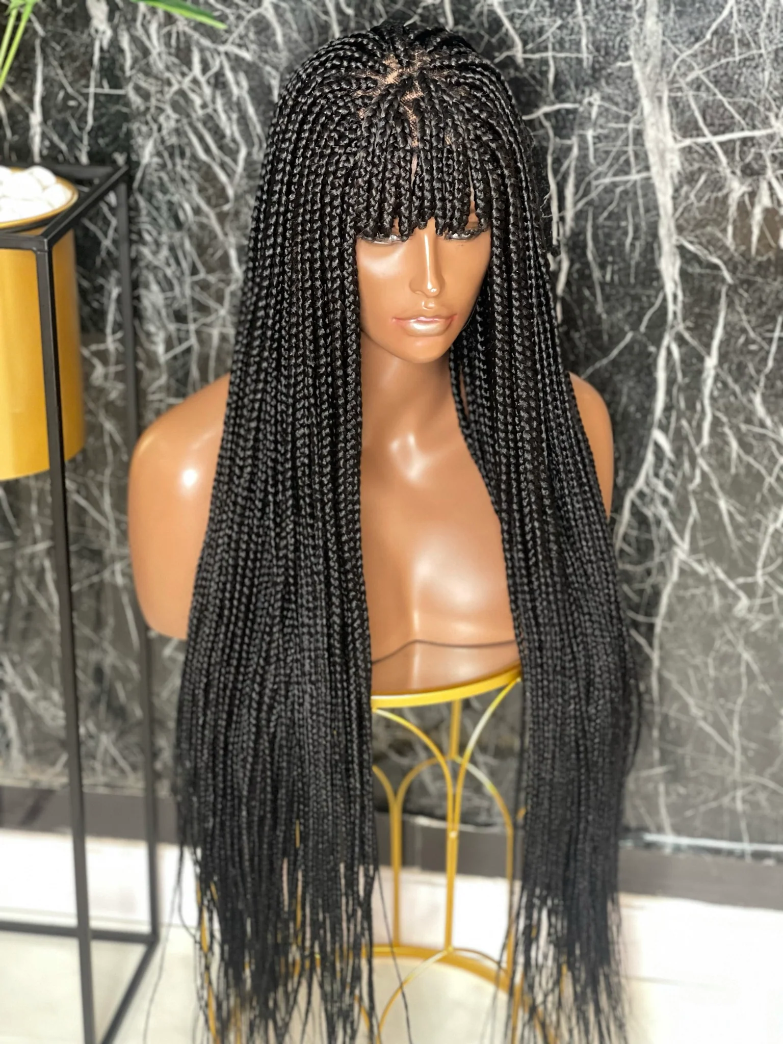 Kelly- Long Box braids wig with bangs - Mose Wig