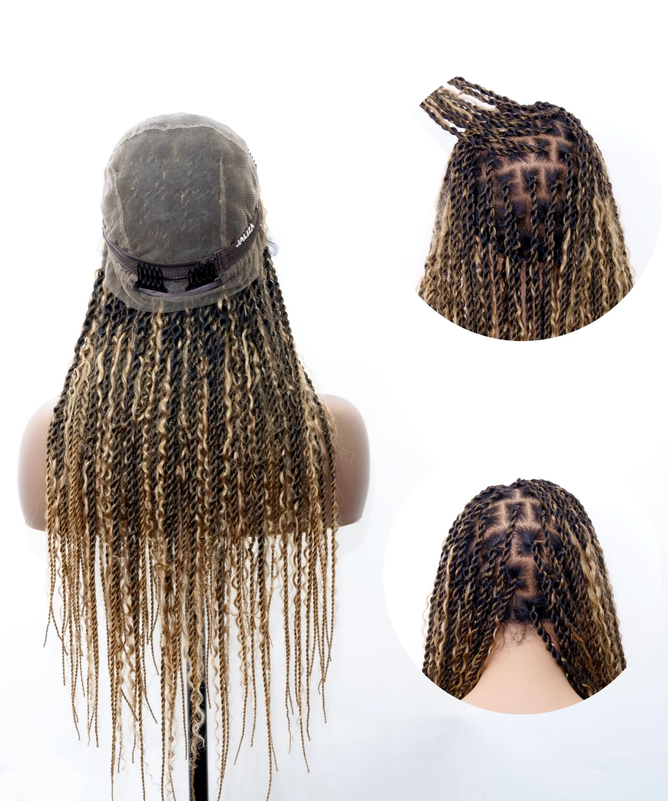 Honey Blond HD Lace Tangleless Boho Twist Braided Wig 79 Strands - Mose Wig
