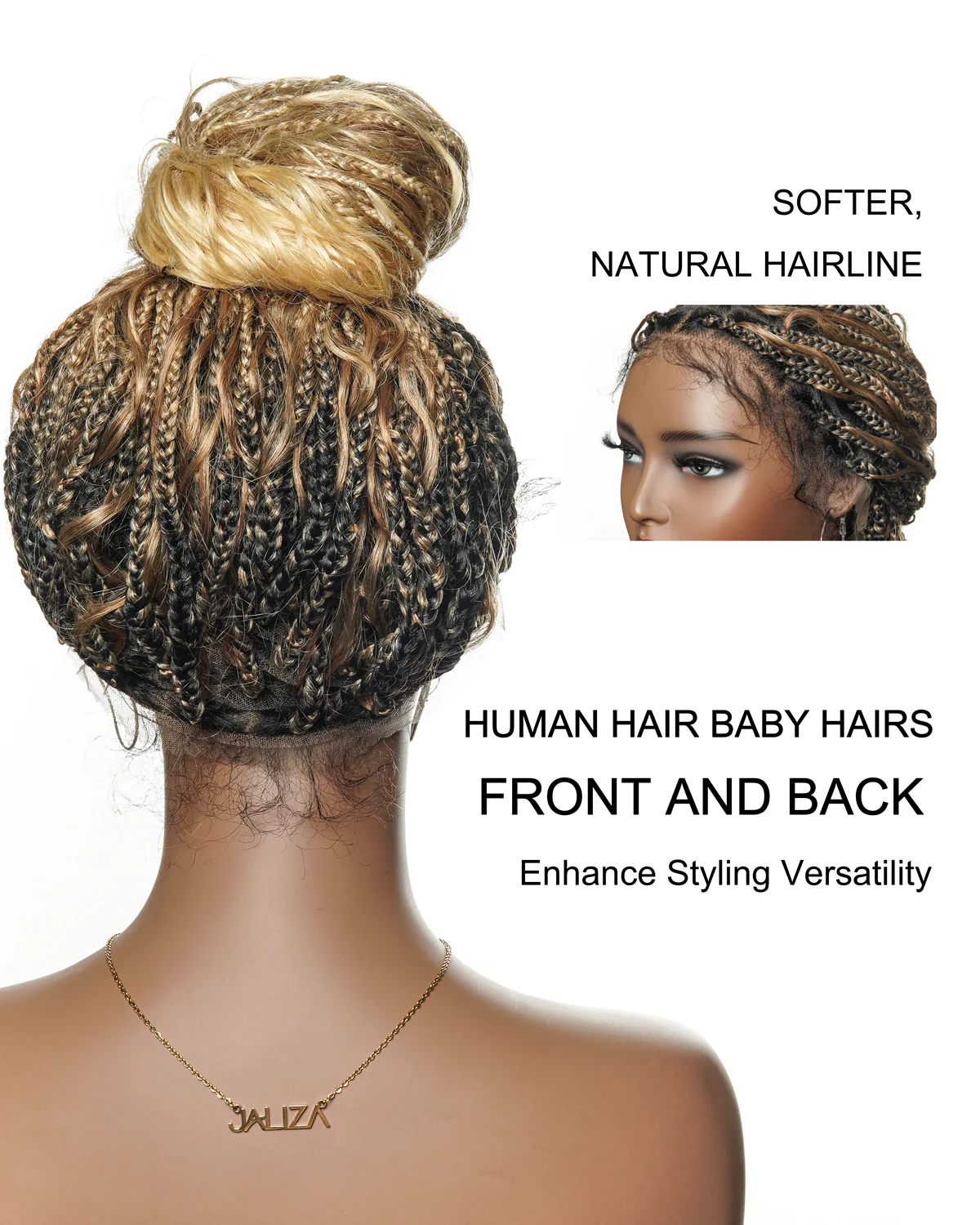 24 Inches Wavy Box Braids with Human Hair Cascading Boho Waves Boho Box Braided Wig  (Scheduled to ship in 1-2 weeks) - Mose Wig