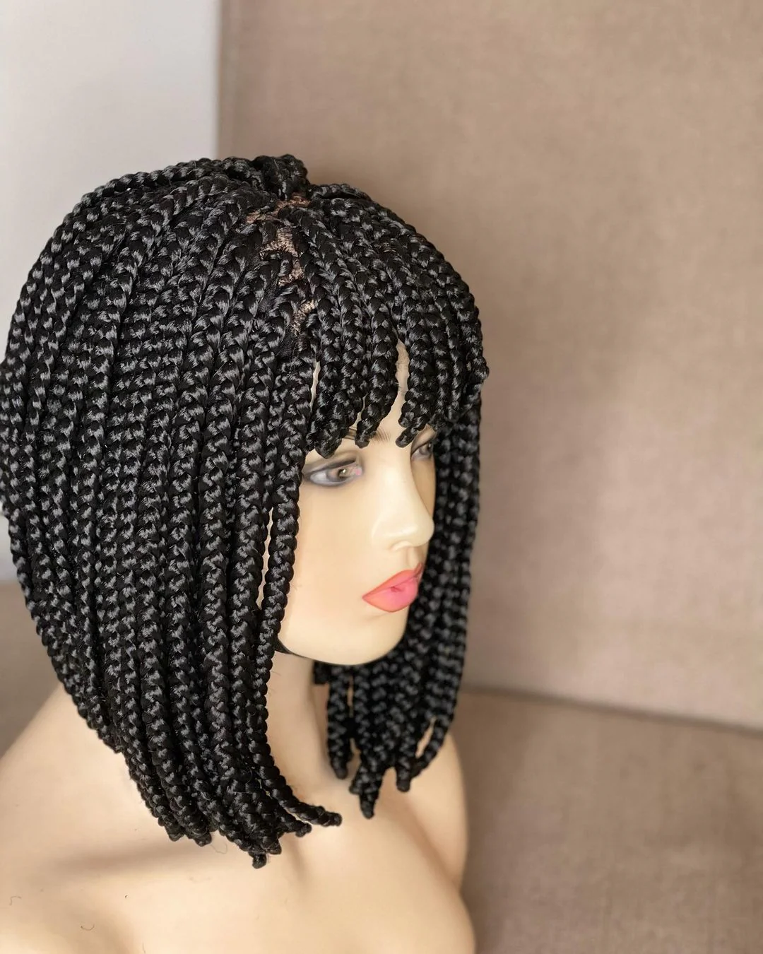 Bang Bob wig - Short Box Braid Wig - Mose Wig