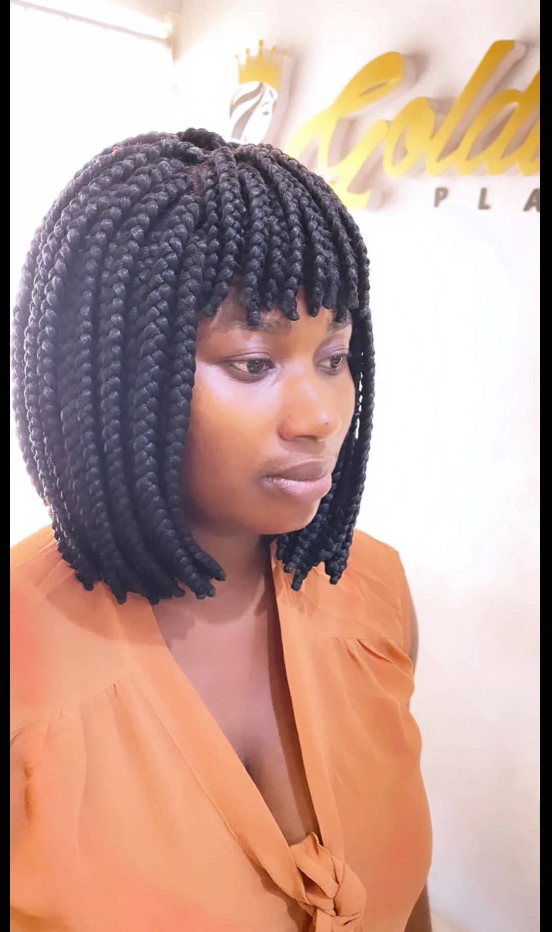 Bang Bob wig - Short Box Braid Wig - Mose Wig