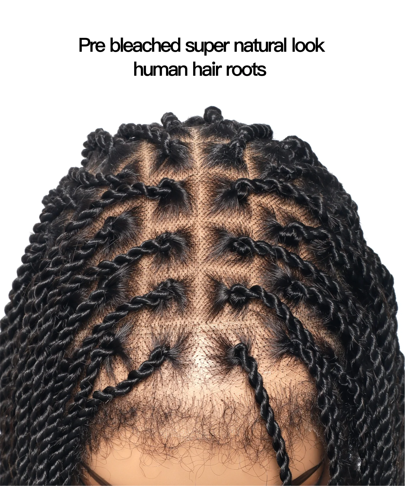 Pre Bleached Human Hair Senegalese Twist Style 36“ HD Lace High Density 100 Strands Braided Wig - Mose Wig