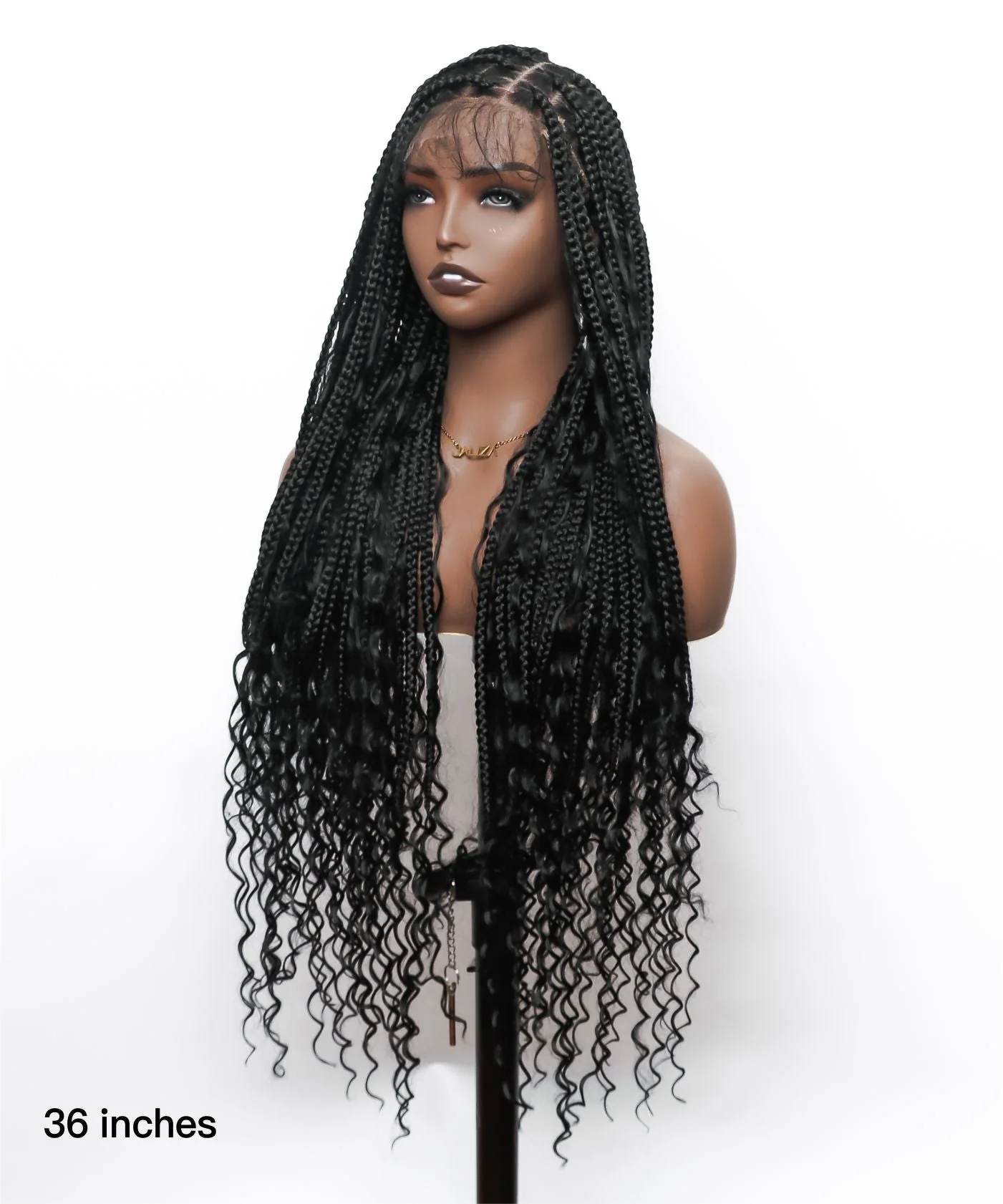 Boho Style Full Lace Knotless Box Braided Wig 36