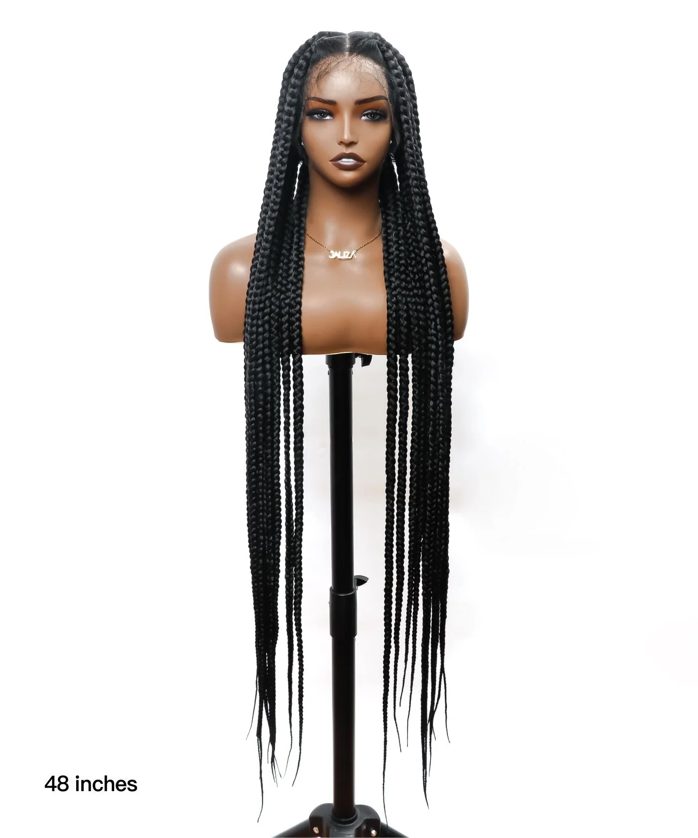 Knotless Jumbo Box HD Lace Full Hand-tied Braided Wig 48 Inches 24 Strands - Human Baby Hair - Mose Wig