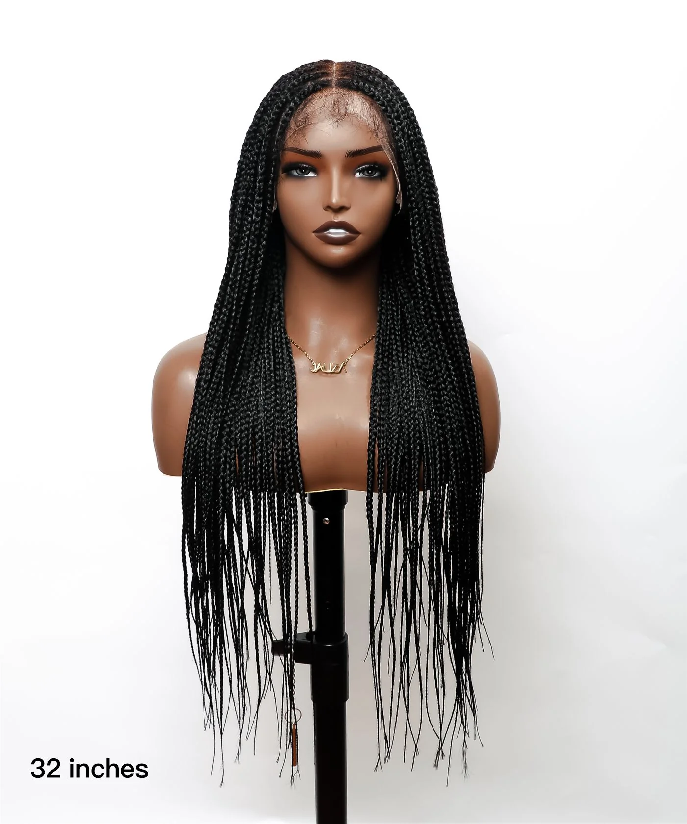 Pre Bleached Human Hair Lace Knotless Box Braided Wig -  Human Baby Hair & Human Hair Roots - Mose Wig